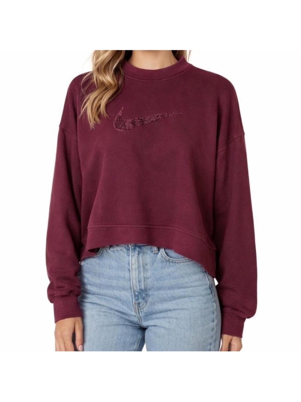 Nike Swoosh Cropped Oversized Sweatshirt